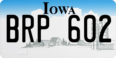 IA license plate BRP602