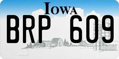 IA license plate BRP609
