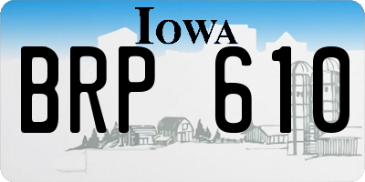 IA license plate BRP610