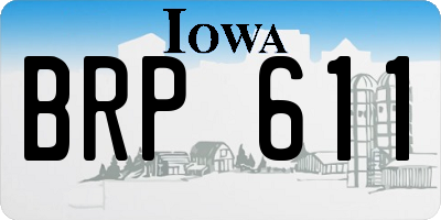 IA license plate BRP611