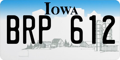IA license plate BRP612