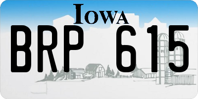 IA license plate BRP615