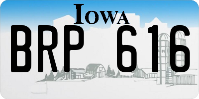 IA license plate BRP616
