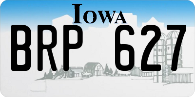 IA license plate BRP627