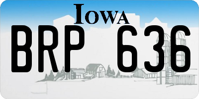 IA license plate BRP636