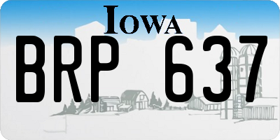 IA license plate BRP637