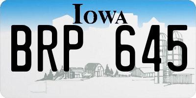 IA license plate BRP645