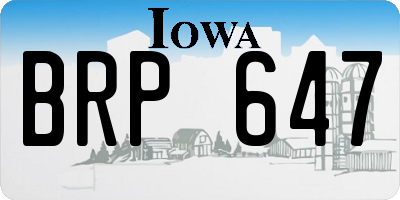 IA license plate BRP647