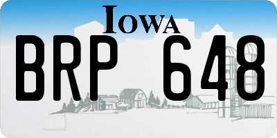 IA license plate BRP648