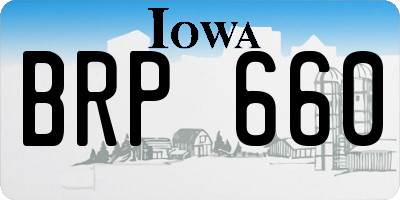 IA license plate BRP660