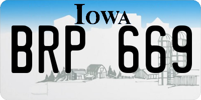IA license plate BRP669
