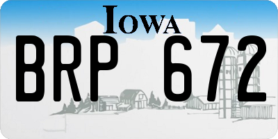 IA license plate BRP672