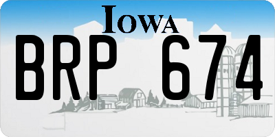 IA license plate BRP674