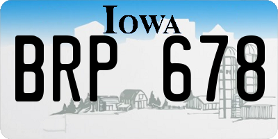 IA license plate BRP678