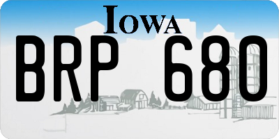 IA license plate BRP680