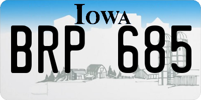 IA license plate BRP685
