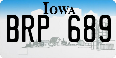 IA license plate BRP689