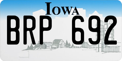 IA license plate BRP692