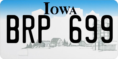 IA license plate BRP699
