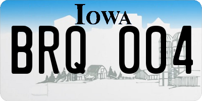 IA license plate BRQ004