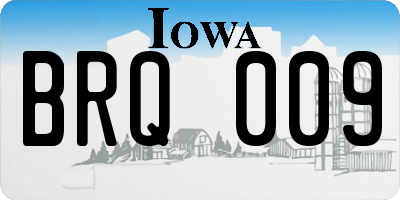 IA license plate BRQ009