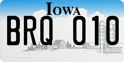 IA license plate BRQ010