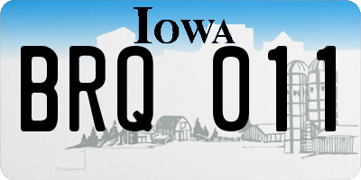 IA license plate BRQ011