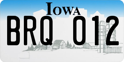 IA license plate BRQ012