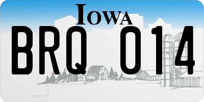 IA license plate BRQ014