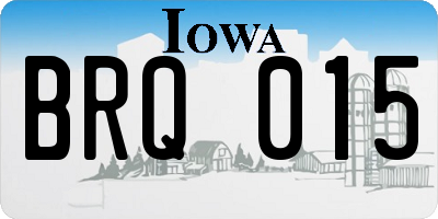 IA license plate BRQ015