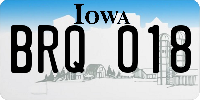 IA license plate BRQ018