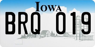 IA license plate BRQ019