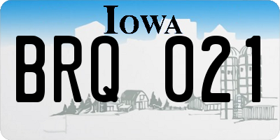 IA license plate BRQ021