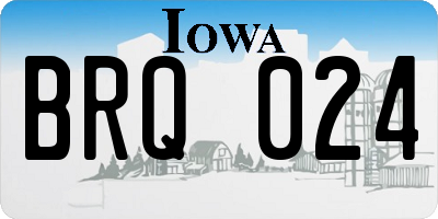 IA license plate BRQ024