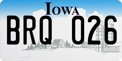 IA license plate BRQ026