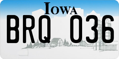 IA license plate BRQ036