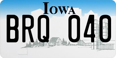 IA license plate BRQ040