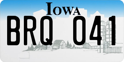 IA license plate BRQ041