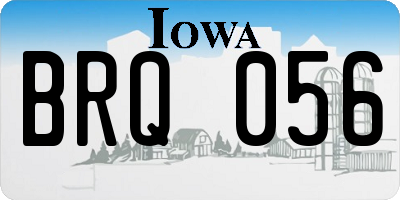 IA license plate BRQ056
