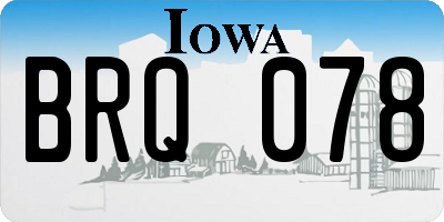 IA license plate BRQ078