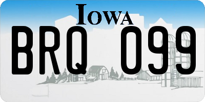 IA license plate BRQ099