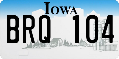IA license plate BRQ104