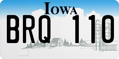 IA license plate BRQ110