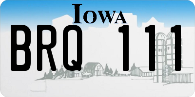 IA license plate BRQ111