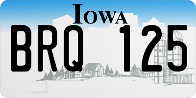 IA license plate BRQ125