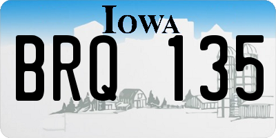 IA license plate BRQ135