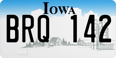 IA license plate BRQ142