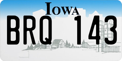 IA license plate BRQ143