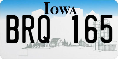 IA license plate BRQ165