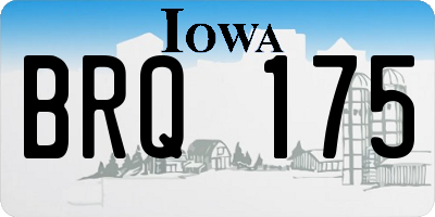 IA license plate BRQ175